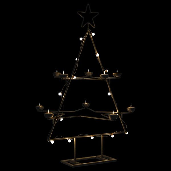 vidaXL Metal Christmas Tree Black Powder-coated steel 30 in Collapsible