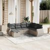 vidaXL Garden Sofa Set Light Gray Poly Rattan Large Removable Covers