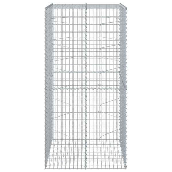 vidaXL Gabion Basket Silver Galvanized Iron Wire 39.4 x 39.4 x 78.7 in