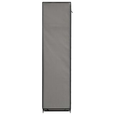 vidaXL Wardrobe with Compartments and Rods Gray 59.1"x17.7"x68.9" Fabric