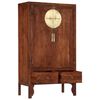 vidaXL Wardrobe Brown Solid Acacia Wood 39.4x19.7x68.9 in Doors