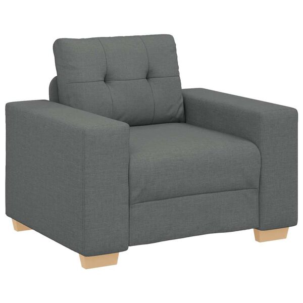 vidaXL Sofa Chair Dark Grey Polyester Fabric, Plywood, Steel Single