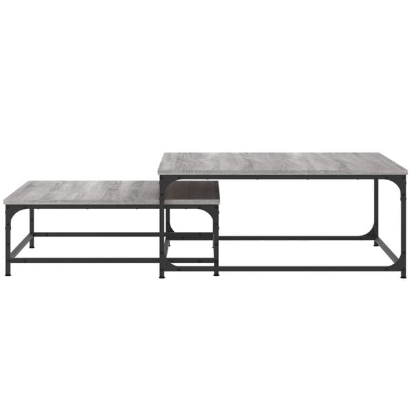 vidaXL Nesting Coffee Table Grey Sonoma Engineered wood Small to Medium