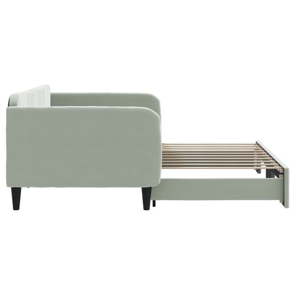 vidaXL Daybed With Trundle Light Grey