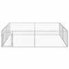 vidaXL Dog Kennel Silver Galvanized Steel Large Dog Kennel Rectangular