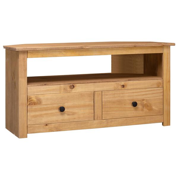 vidaXL Corner TV Cabinet Natural wood color Solid pinewood Medium