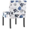 vidaXL Slipper Chair Blue and White Polyester, Solid Wood, Plywood Single