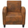 vidaXL Couch Brown Pinewood, Plywood, Foam, Suede upholstery Standard