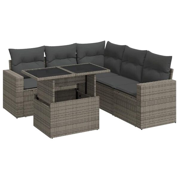 vidaXL Garden Sofa Set Grey