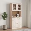 vidaXL Dresser Top Natural wood Solid pine wood, glass Medium