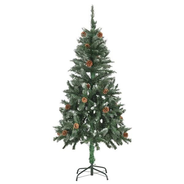 vidaXL Artificial Pre-lit Christmas Tree with Ball Set Pine Cones 59.1"