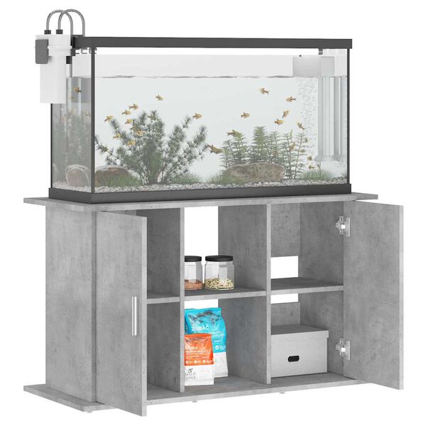 vidaXL Aquarium Stand Concrete Gray Engineered Wood Large Storage