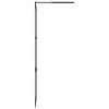 vidaXL Walk-in Shower Wall with Shelf Black 45.3"x76.8" ESG Glass&Aluminum