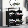 vidaXL Shoe Cabinet Black Oak 100 x 34 x 112 cm Engineered Wood