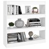 vidaXL Book Cabinet High gloss white Engineered wood 39.4 x 11.8 x 40.6 in