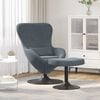 vidaXL Egg Chair with Footstool Dark Grey 24.80 x 28.74 x 35.43 in