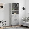 vidaXL Highboard Concrete grey Engineered wood, metal Medium Highboard