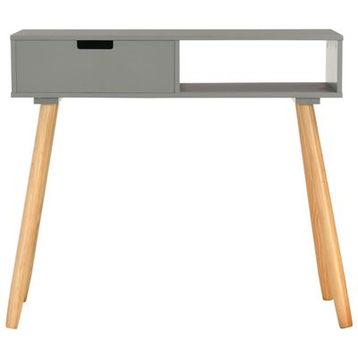 vidaXL Console Table Gray 31.5"x11.8"x28.3" Solid Pinewood