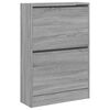 vidaXL Shoe Cabinet Gray Sonoma 23.6"x8.3"x34.4" Engineered Wood