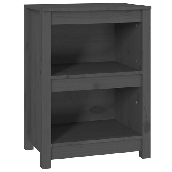 vidaXL Book Cabinet Grey Solid Pine Wood 19.7 x 13.8 x 26.8 in