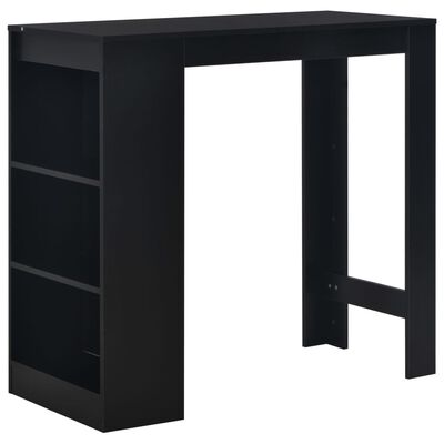 vidaXL Bar Table with Shelf Black 43.3"x19.7"x40.6"
