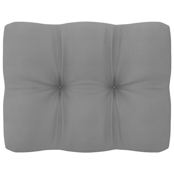 vidaXL Garden Sofa Grey Solid pine wood, Polyester 27.6 x 27.6 x 26.4 in