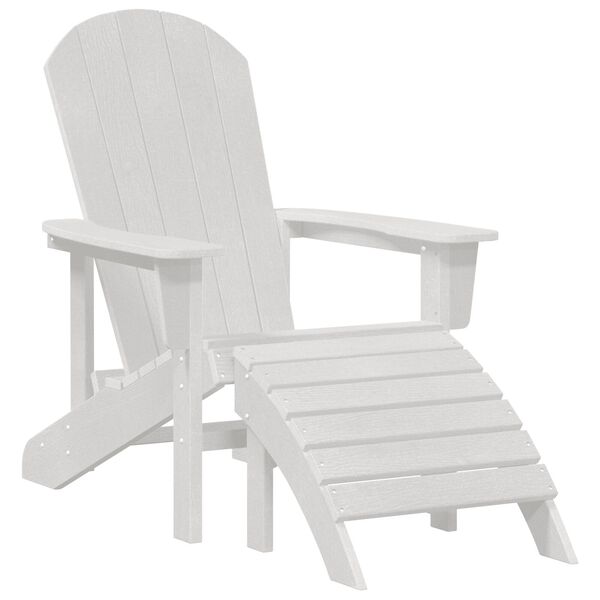 vidaXL Adirondack Chair White 74 x 82 x 92cm HDPE
