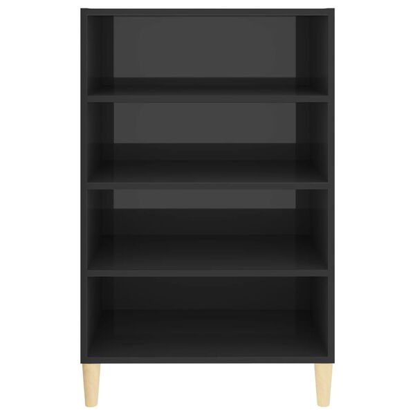 vidaXL Sideboard High gloss grey Engineered wood 22.4x13.8x35.4 in