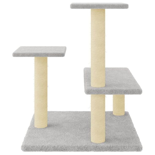 vidaXL Cat Tree Light Grey Engineered wood, plush, sisal Medium Durable