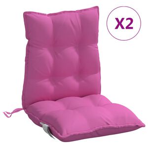 vidaXL Lowback Chair Cushion Set of 2 Pink Oxford fabric (100% polyester)
