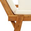 vidaXL Garden Bench Cream white Solid Acacia wood 2-in-1 adjustable