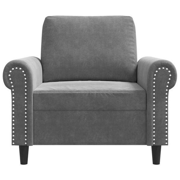 vidaXL Sofa Chair Dark Grey Velvet (100% polyester), metal, textilene