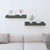 vidaXL Wall Shelf Grey Solid Pine Wood Medium Decorative Inlays
