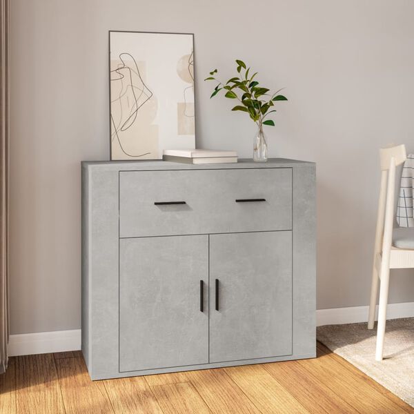vidaXL Sideboard Concrete grey Engineered wood Medium Sideboard