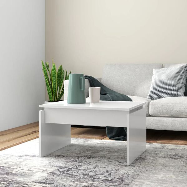 vidaXL Coffee Table White Engineered Wood 26.8 x 19.7 x 15.0 in Simple