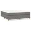vidaXL Bed Frame Dark gray Polyester, Plywood, Engineered wood King