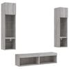 vidaXL 6 Piece TV Wall Units with LED Gray Sonoma Engineered Wood
