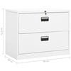vidaXL Filing Cabinet White Steel 35.4x18.1x28.5 in Durable