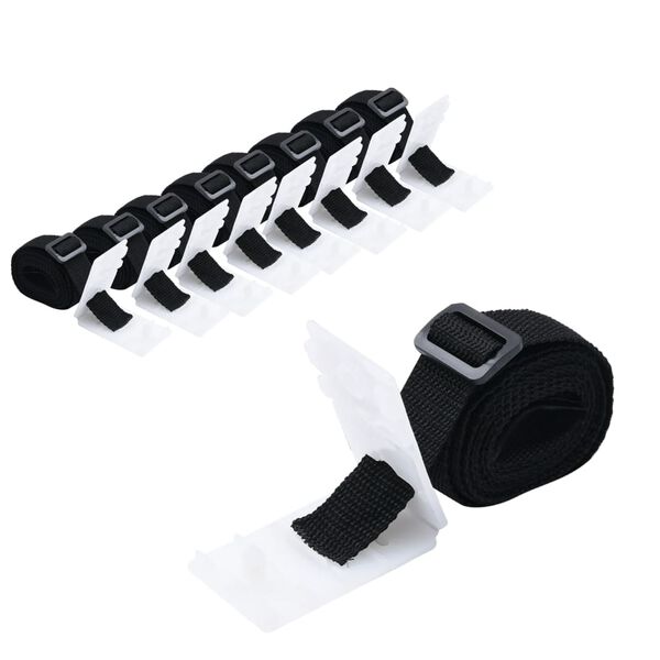vidaXL Pool Cover Roller Attachment Set of 8 Black and White