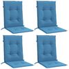 vidaXL Lowback Chair Cushion Set of 4 Melange Blue 100% Polyester