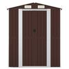 vidaXL Garden Shed Dark Brown Galvanized Steel Large Sliding Components