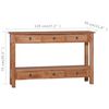 vidaXL Console Table Natural wood Solid mahogany wood Medium