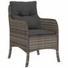 vidaXL Garden Dining Set with Cushion 7 pcs Grey Poly Rattan