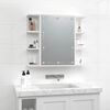vidaXL Mirror Cabinet White Engineered wood, acrylic 27.6 x 6.5 x 23.6 in
