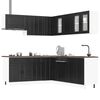 vidaXL Kitchen Cabinet Set Black Engineered wood and glass 11-Piece Set