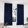 vidaXL Blackout Curtains 2 pcs with Hooks Velvet Dark Blue 55.1x68.9"