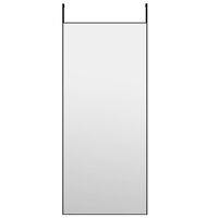 vidaXL Door Mirror Black 15.7"x39.4" Glass and Aluminum