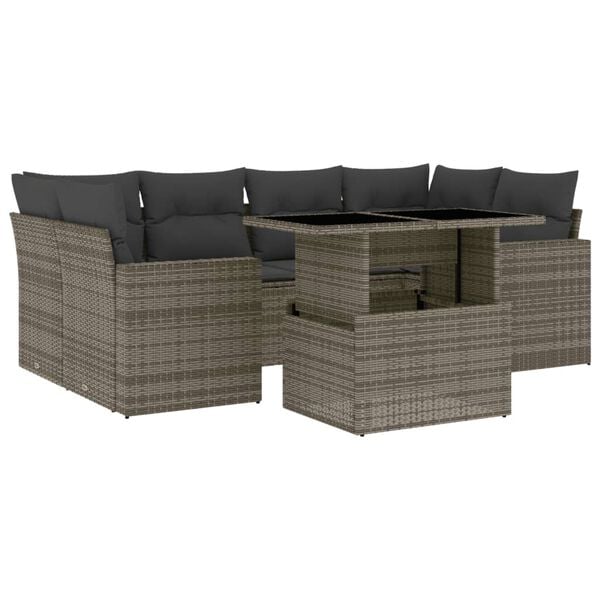 vidaXL Garden Sofa Set Grey