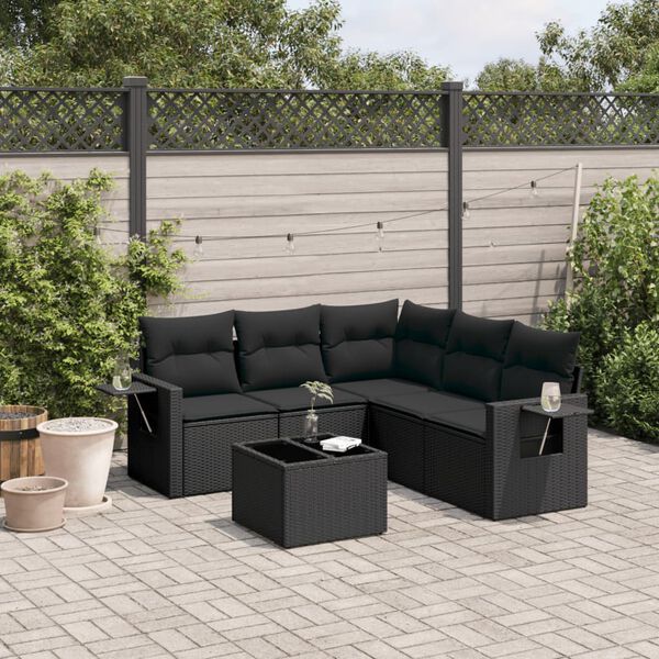 vidaXL Garden Sofa Set Black