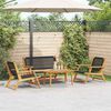 vidaXL Garden Chairs with Table 4 pcs Black 35.4" x 17.7" x 15.7